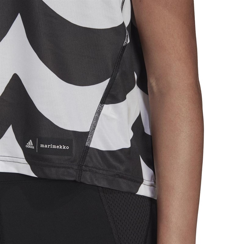 adidas Womens X Marimekko Supernova Primegreen Running Top Black/White