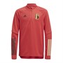 adidas Junior RBFA Belgium 1/4 Zip Training Top Glow Red