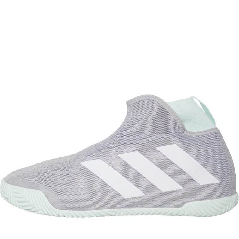 Buy adidas Mens Stycon Laceless Hard Court Tennis Shoes Grey Two