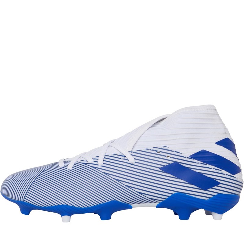 blue and white adidas football boots