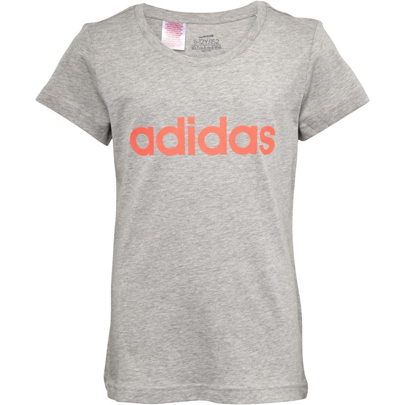 Download Buy adidas Girls Essentials Linear T-Shirt Medium Grey ...