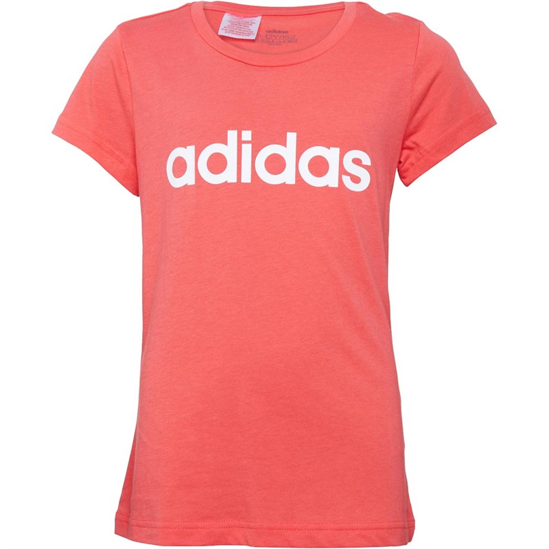 Buy adidas Girls Essentials Linear T-Shirt Core Pink/White