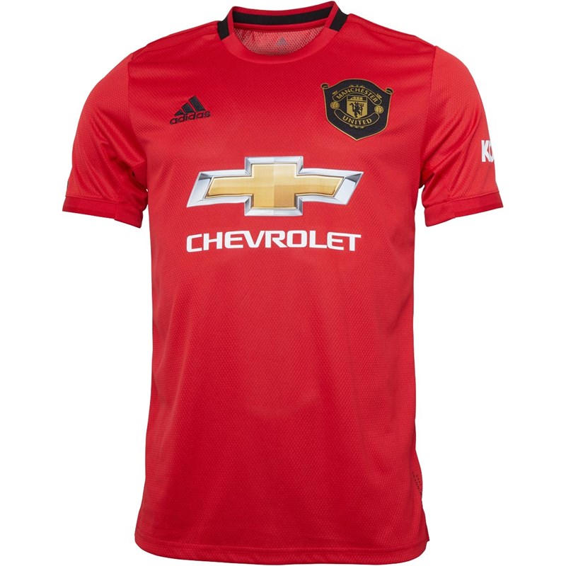 Buy adidas Mens MUFC Manchester United Home Jersey Real Red