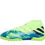 adidas Junior Nemeziz 19.3 TF Astro Turf Football Boots Signal Green/Core Black/Royal Blue