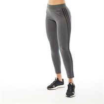 adidas Womens 3-Stripes Essentials Leggings Dark Grey Heather/Black