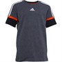 adidas Junior 3-Stripes Bold T-Shirt Dark Grey Heather/Black