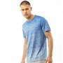 adidas Męskie Tech Climalite Gradient T-Shirt Niebieski