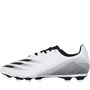 adidas Mens X Ghosted.4 FxG Flexible Ground Football Boots Footwear White/Core Black/Silver Metallic
