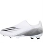 adidas Junior X Ghosted.3 Laceless FG Firm Ground Football Boots Footwear White/Core Black/Footwear White