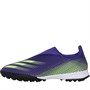 adidas Junior X Ghosted.3 Laceless TF Astro Turf Football Boots Energy Ink/Signal Green/Energy Ink