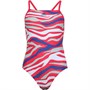 adidas Womens SH3 RO Animal Print Swimsuit Power Pink/Green Tint/Royal Blue