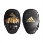 adidas Mens Curved Focus Boxing Mitts Black/Gold Metallic