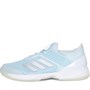 adidas Womens Ubersonic 3 Hard Court Tennis Shoes Sky Tint/Silver Metallic/Footwear White