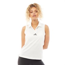 adidas Womens HEAT.RDY Sleeveless Tennis Polo White