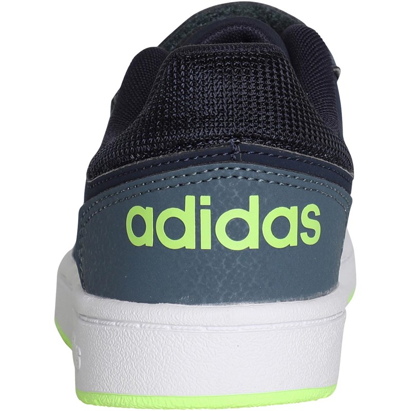 adidas Junior Hoops 2.0 Trainers Legend Ink/Signal Green/Legend Blue