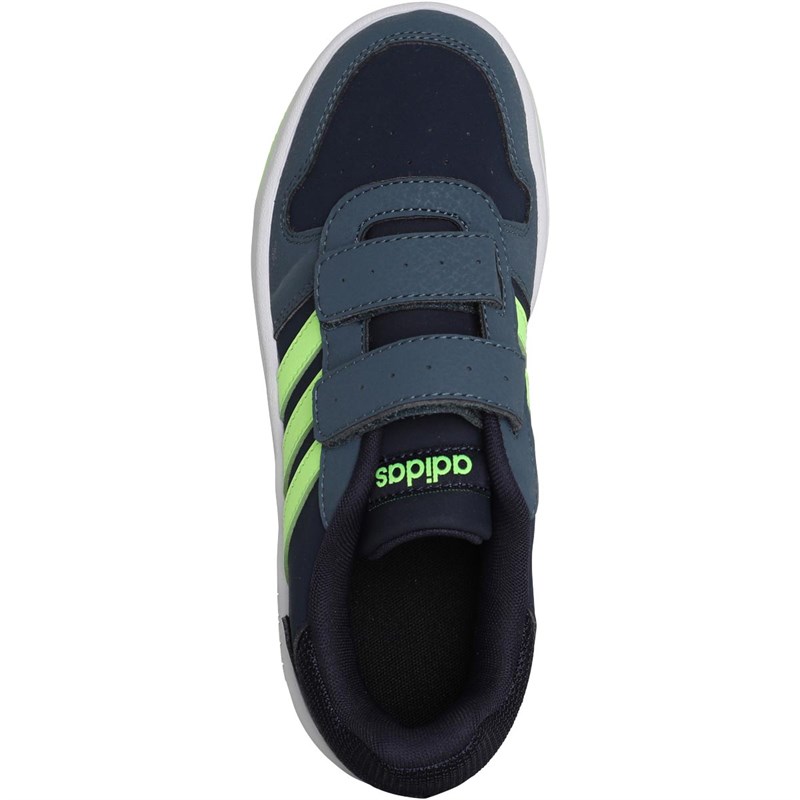 adidas Junior Hoops 2.0 Trainers Legend Ink/Signal Green/Legend Blue