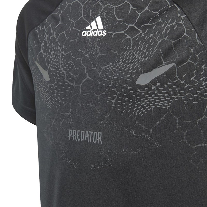 adidas Chłopięce Predator AEROREADY Sweter z Dzianiny z Krótkim Rękawem Czarny
