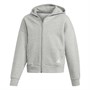 adidas Junior Must Haves 3-Stripes Full Zip Hoodie Mid Grey Heather/White