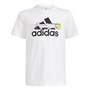 adidas Drenge Aeroready Graphic Logo Tennis T-Shirt Hvid
