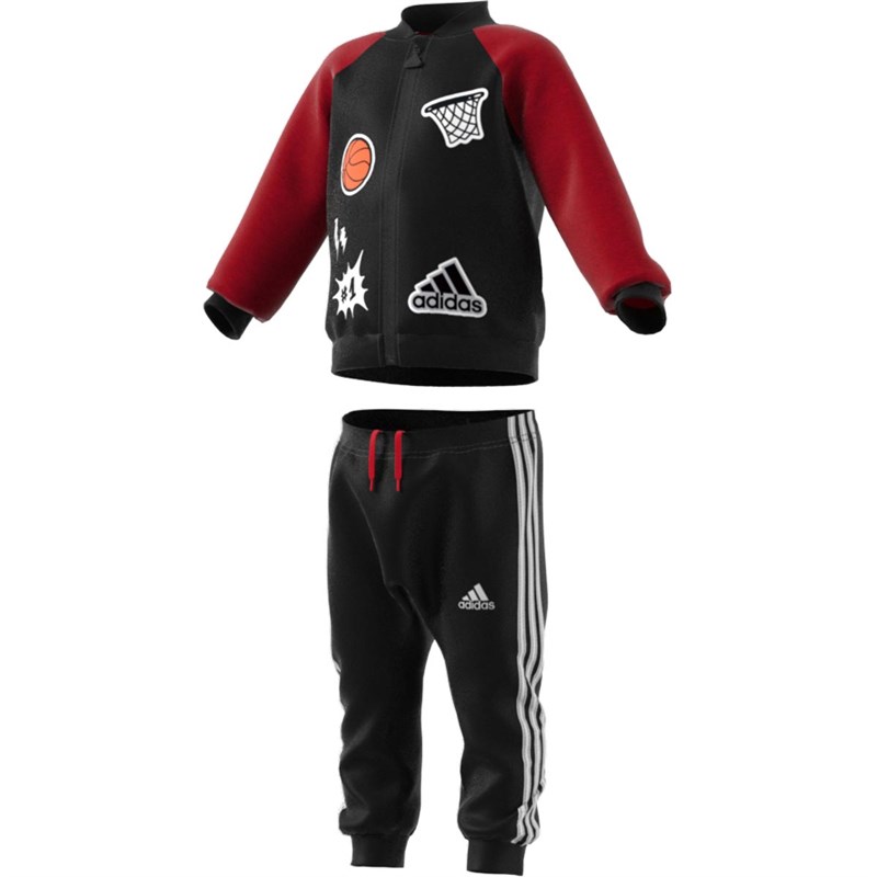 Adidas Jungen Infant 3 Stripes Collegiate Jogginganzug Schwarz