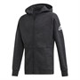 adidas Junior Athletics ID Full Zip Stadium Hoodie Black/Grey Six/White