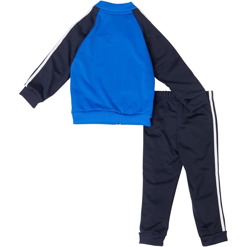 adidas Infant 3-Stripes Poly Tracksuit Blue/Legend Ink