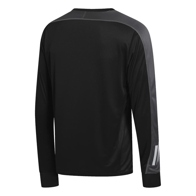 adidas Mens Own The Run Long Sleeve Running Top Black/Grey Six