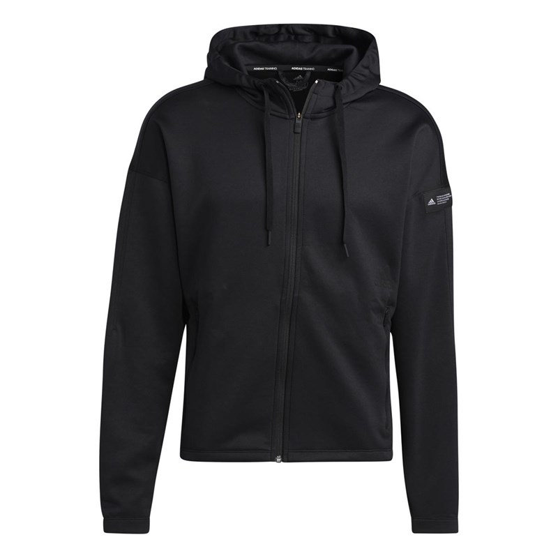 adidas Mens Studio Tech Full Zip Training Hoodie Black