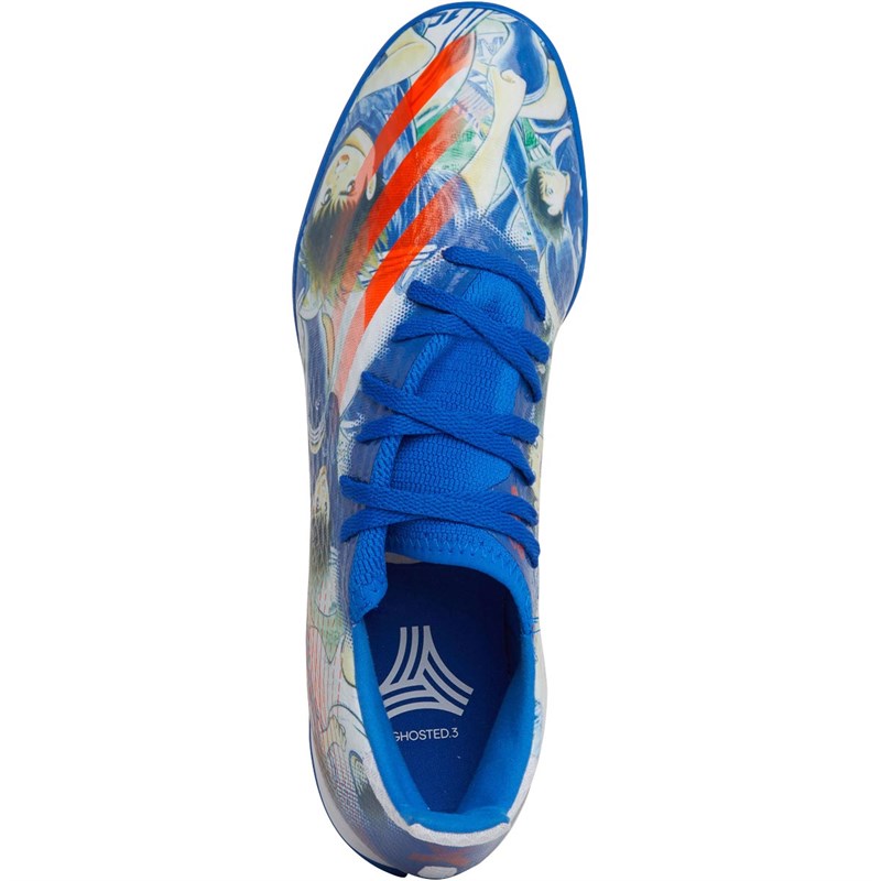 adidas Mens X Ghosted.3 TF Astro Football Boots Glow Blue/Footwear White/Solar Red
