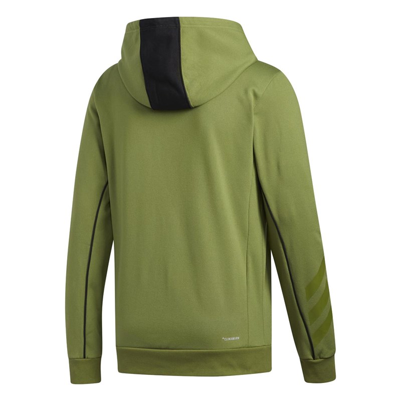 adidas Mens Sport Basketball Full Zip Hoodie Tech Olive