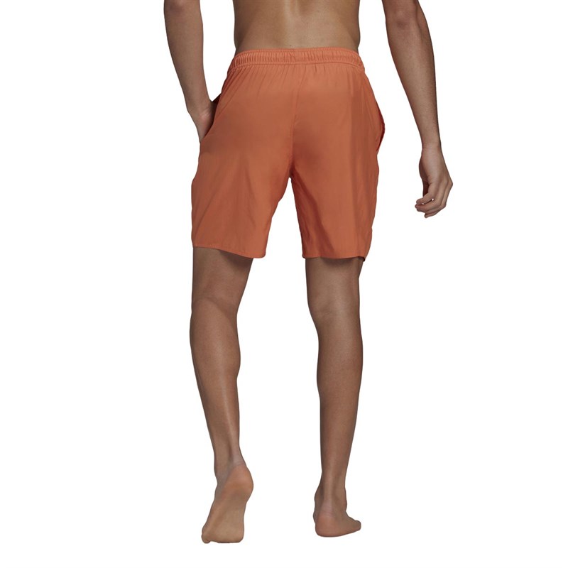 adidas Mens Classic Length Logo Swim Shorts Hazard Copper/Hazard Beige
