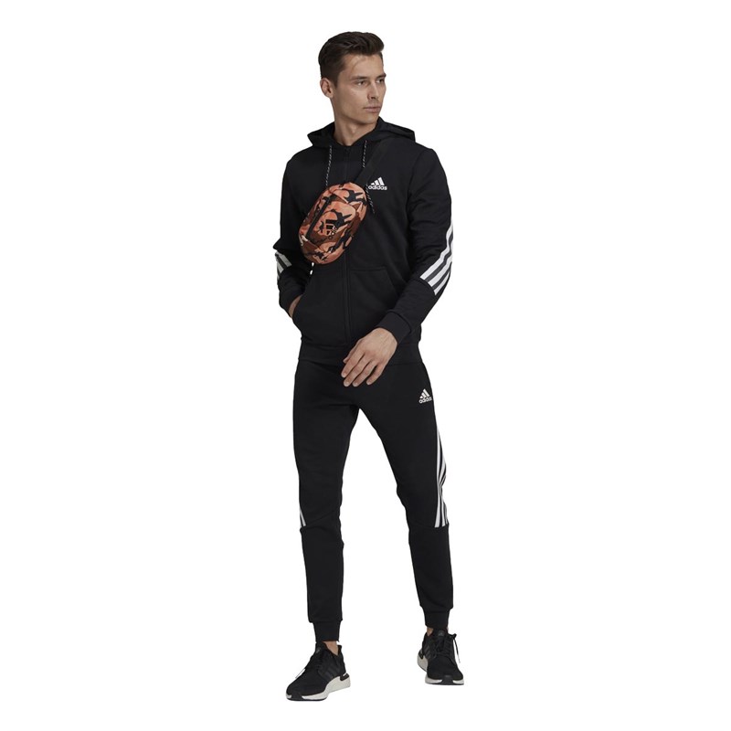 adidas Mens 3-Stripes Tape T-Shirt Black