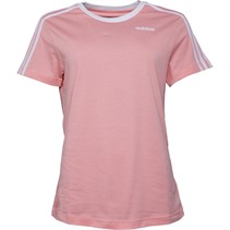adidas Womens Essentials 3 Stripe Boyfriend T-Shirt Glow Pink