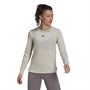 adidas Womens Aeroready Long Sleeve T-Shirt Clear Brown Melange/Black
