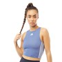 adidas Damer Zip Back Rib T-Shirt Blå