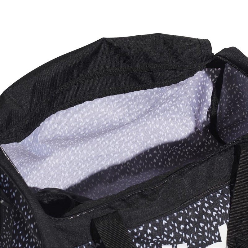 adidas Mens Linear Logo Duffel Bag Black/White/White