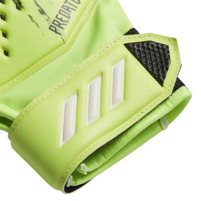 adidas Junior Predator 20 Match Fingersave Goalkeeper Gloves Signal Green/Black/White