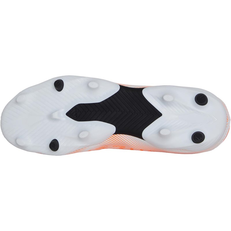 adidas Junior Nemeziz 3 FG Firm Ground Football Boots Footwear White/Core Black/Orange