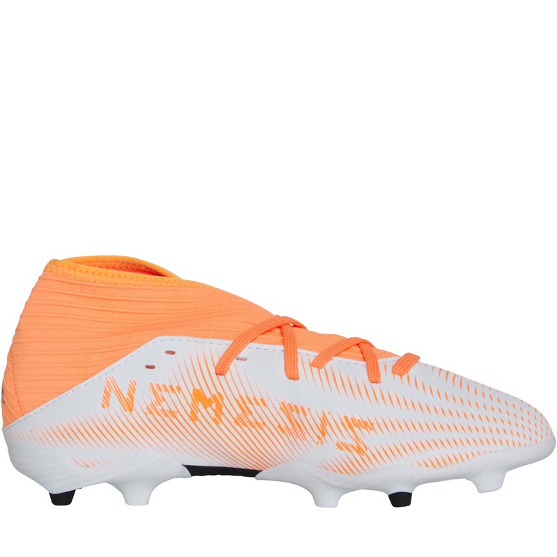 adidas Junior Nemeziz 3 FG Firm Ground Football Boots Footwear White/Core Black/Orange