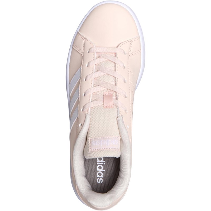 adidas Womens Grand Court Base Shoes Pink Tint/Footwear White/Dove Grey