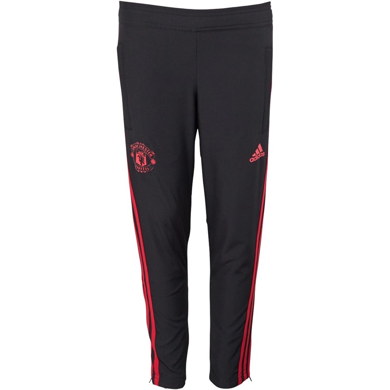 adidas Junior MUFC Manchester United Downtime Track Pants Black/Blaze Red/Core Pink