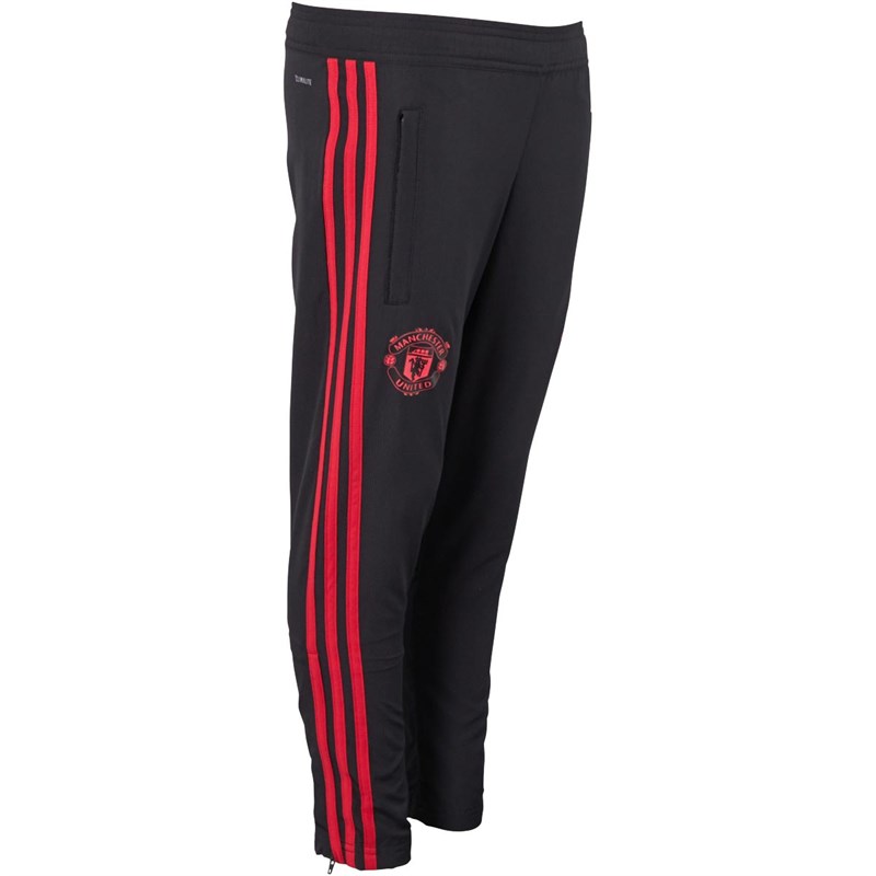 adidas Junior MUFC Manchester United Downtime Track Pants Black/Blaze Red/Core Pink