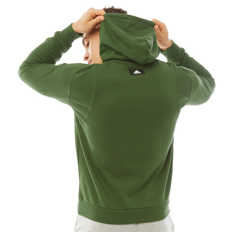 adidas Mens Sportswear Badge of Sport Hoodie Wild Pine