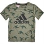 adidas Junior Designed To Move Aeroready Camo Top Legend Green/Black