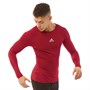 adidas Herren Alphaskin Sport compression Tops mit langem Arm Rot