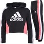adidas Junior Colorblock Crop Tracksuit Black/White/Hazard Rose