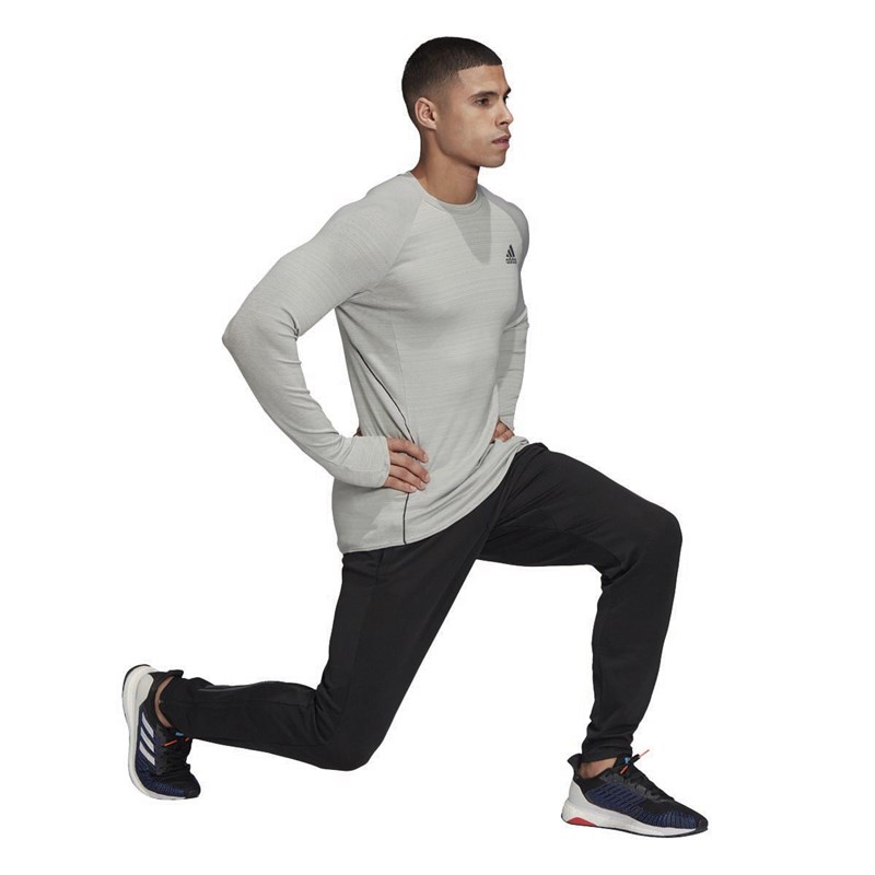 adidas Mens Runner Long-Sleeve Top Metallic Grey