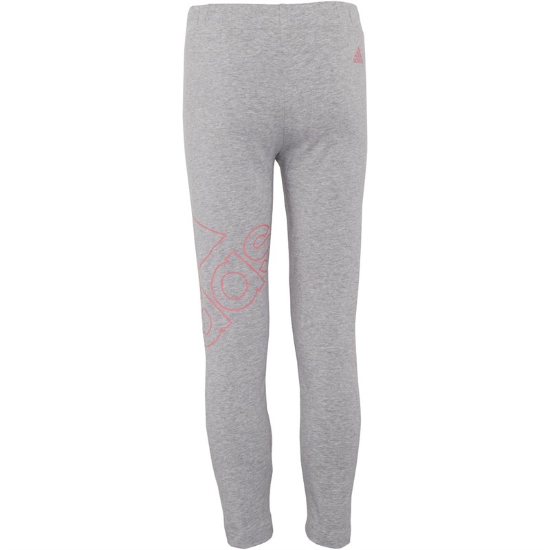 adidas Junior Essentials Logo 7/8 Leggings Medium Grey Heather/Hazard Rose