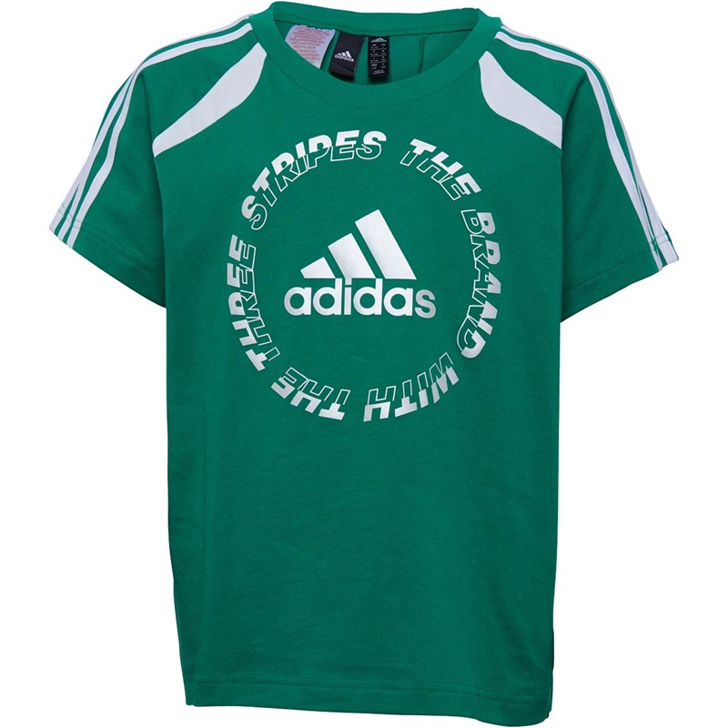 adidas Junior Bold T-Shirt Core Green/White