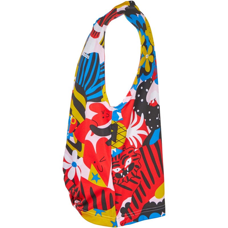 adidas Junior Egle Aeroready Tank Top White/Clear Pink/Bright Blue/Crew Yellow